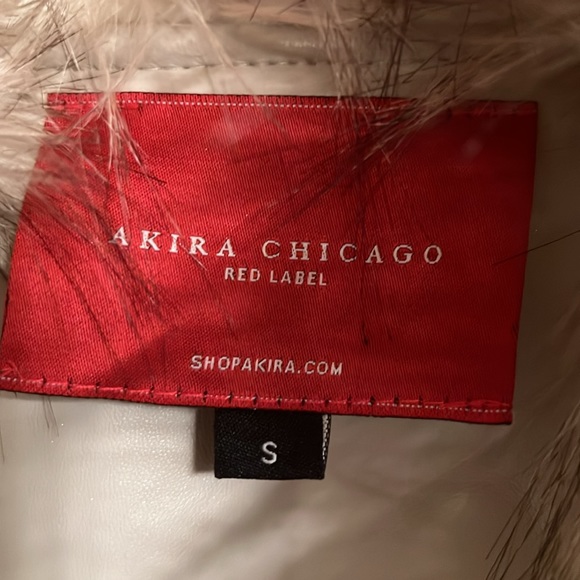 Akira red label jacket with fur trim sz small - Picture 3 of 4